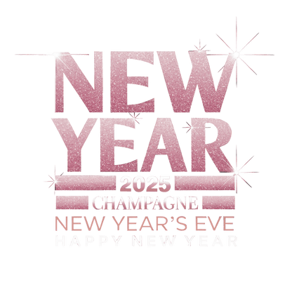 Celebrate New Year's Eve 2025 with this sparkling pink design featuring "Champagne" and "Happy New Year" sentiments!DTF Transfers