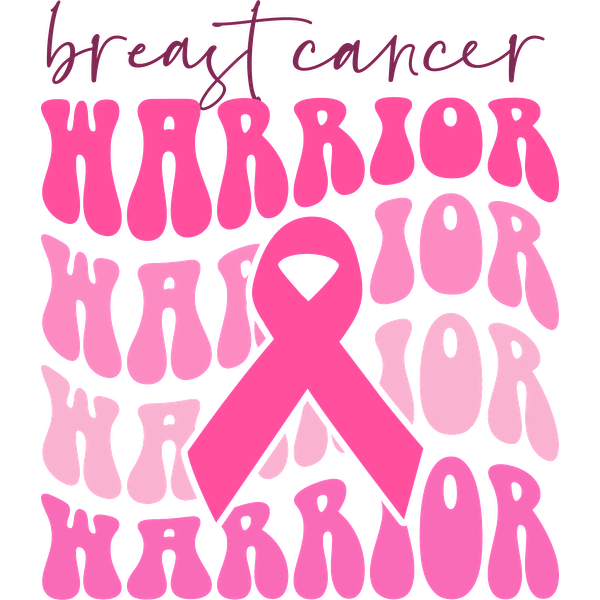 Bold and vibrant design celebrating breast cancer warriors with a prominent pink ribbon, showcasing solidarity and strength. dtf transfers