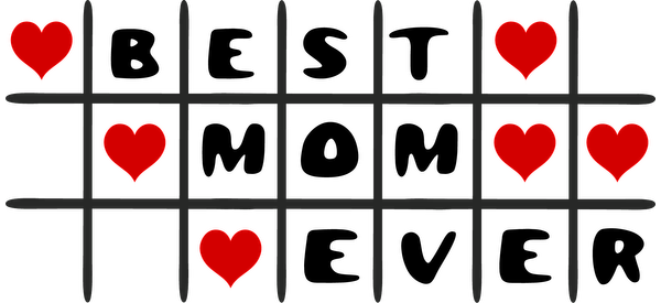 A playful tic-tac-toe grid featuring vibrant red hearts in place of traditional Xs and Os, perfect for love-themed games.UV Transfersdtf regular iron