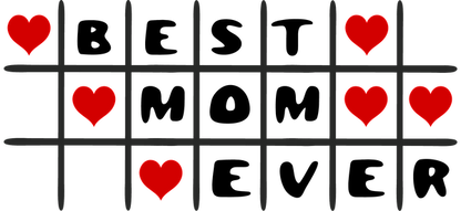 A playful tic-tac-toe grid featuring vibrant red hearts in place of traditional Xs and Os, perfect for love-themed games.UV Transfersdtf regular iron