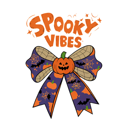 ¡Una cinta festiva que presenta una calabaza sonriente, coloridos motivos de Halloween y la divertida frase "Spooky Vibes" para darle un toque alegre!