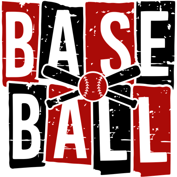 A bold red logo featuring the letters "B", "S", "A", and "L" arranged creatively around a baseball element.DTF Transfers heat press transfers