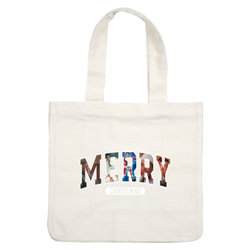 A festive "Merry Christmas" graphic featuring playful images within each letter, perfect for holiday celebrations.DTF Transfersdtf regular iron