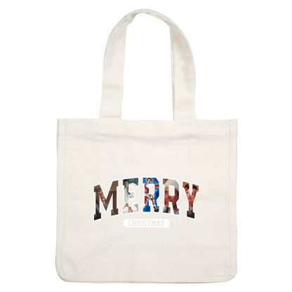 A festive "Merry Christmas" graphic featuring playful images within each letter, perfect for holiday celebrations.DTF Transfersdtf regular iron