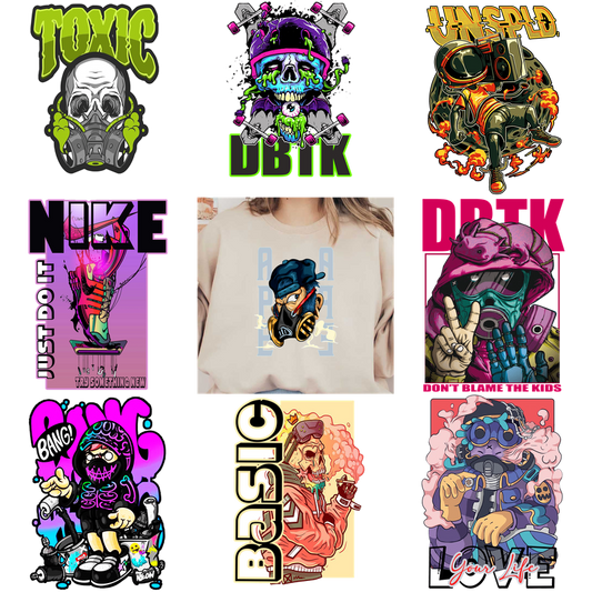 This awesome graphic t-shirt offers a cool, eyecatching design.DTF Transfers