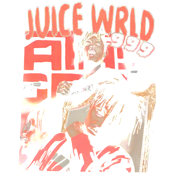 A vibrant graphic featuring Juice WRLD, showcasing bold colors and dynamic poses, celebrating his iconic persona and legacy in music.DTF Transfers heat press transfers