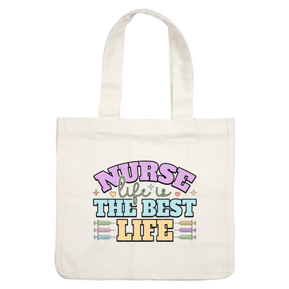 Celebrate nursing with this colorful and cheerful design reading “Nurse life is THE BEST LIFE,” adorned with fun syringe graphics!DTF Transfers