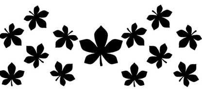 Silhouette of many leaves on green background.UV Transfers