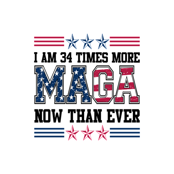 Un diseño audaz "MAGA" que presenta colores rojo, blanco y azul con acentos de estrellas, que simbolizan el orgullo y el patriotismo estadounidenses.