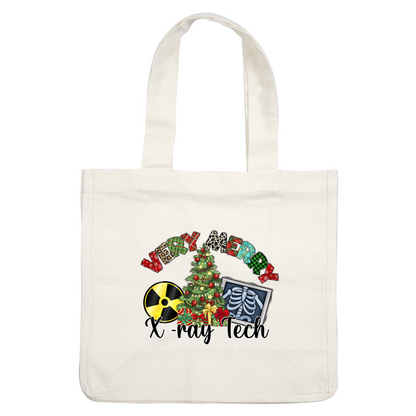 Celebrate the holidays with this festive design featuring a Christmas tree, gifts, and nods to X-ray technology!DTF Transfers dtf transfers heat press transfers