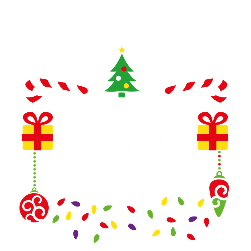 Fun and festive design featuring the playful phrase "Most Likely to Shake the Presents" surrounded by holiday decorations like candy canes, gifts, and a Christmas tree.DTF Transfers dtf prints