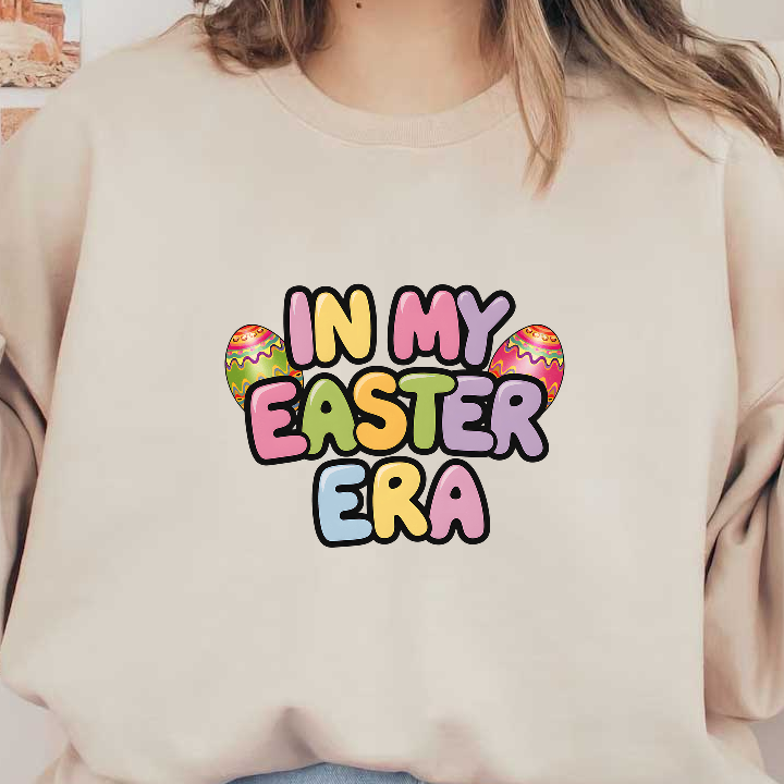 Celebrate the Easter spirit with this fun and colorful "In My Easter Era" design featuring vibrant, decorated eggs!DTF Transfers