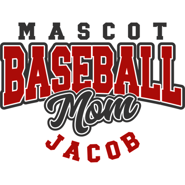 A vibrant and fun design showcasing "Baseball Mom" personalized for Jacob, perfect for showing team spirit!DTF Transfersdtf regular iron