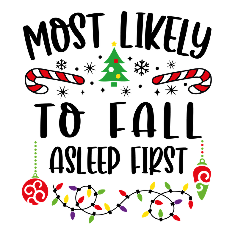 A festive illustration featuring a Christmas tree, candy canes, and colorful holiday lights, perfect for celebrating the season!DTF Transfers dtf transfersdtf regular iron