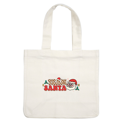 Festive "Team Santa" graphic featuring a jolly Santa and cheerful holiday elements, perfect for Christmas spirit! heat press transfers