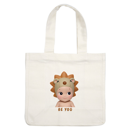 A playful illustration of a child wearing a cute lion-themed hat, encouraging the message "Be You" for self-expression.DTF Transfers dtf transfers