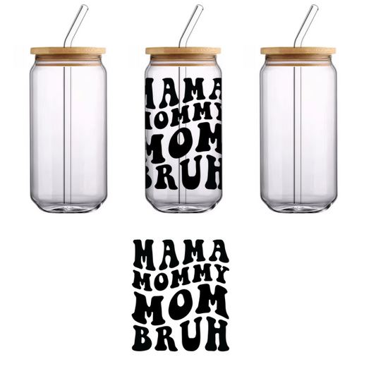 A playful and stylish design featuring the word "Mama" in an artistic font, perfect for celebrating motherhood.UV Transfers heat press transfers