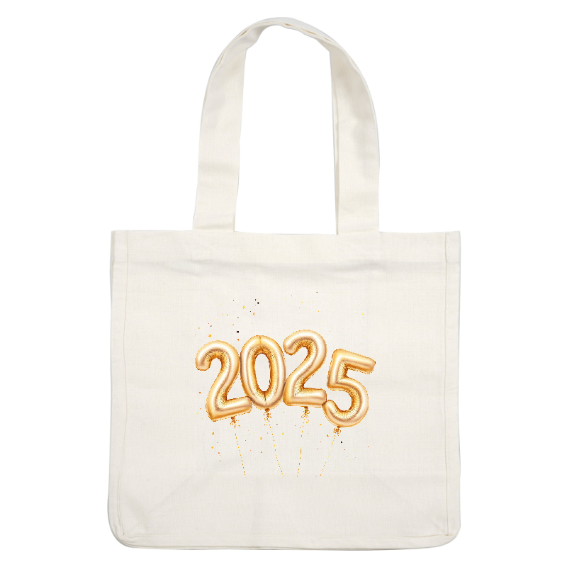 Celebrate the New Year with shiny gold foil balloons spelling out "2025," perfect for festive gatherings and parties!DTF Transfers