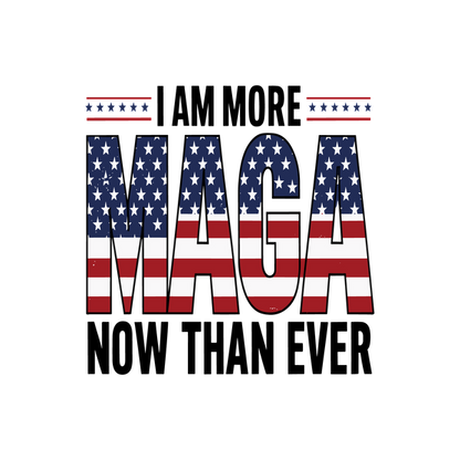 Un gráfico audaz "MAGA" con estrellas y rayas en rojo, blanco y azul, que representan el patriotismo y el orgullo estadounidense.