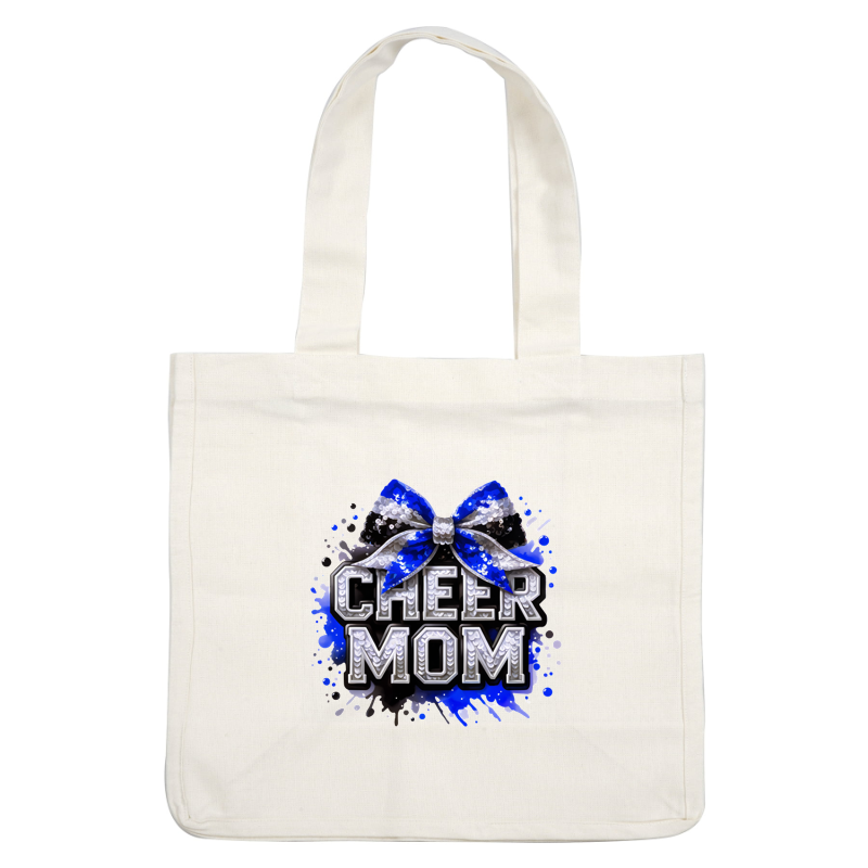 Celebrate your cheerleading spirit with this vibrant "Cheer Mom" design featuring a sparkling bow and colorful splashes!DTF Transfers dtf prints