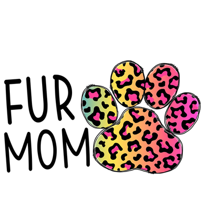 A colorful leopard-print paw graphic featuring vibrant hues of pink, yellow, and green, perfect for animal lovers.DTF Transfers dtf transfers