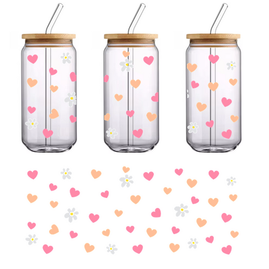 Black multicolour polka dot heart and flowers loose adhesive wall stickers.UV Transfers