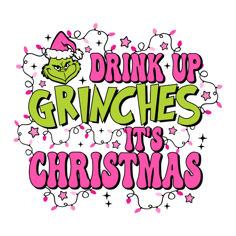 Celebrate Christmas with a playful twist in this colorful design featuring a Grinch and fun festive text!DTF Transfers dtf prints