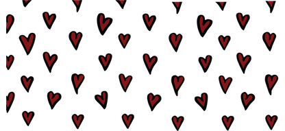 A playful pattern featuring assorted red hearts on a black background, perfect for adding a touch of love to any design.UV Transfers dtf prints heat press transfers