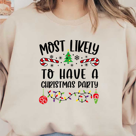 Celebrate the holiday spirit with this festive design featuring a colorful Christmas tree, candy canes, and cheerful ornaments!DTF Transfersdtf regular iron dtf prints