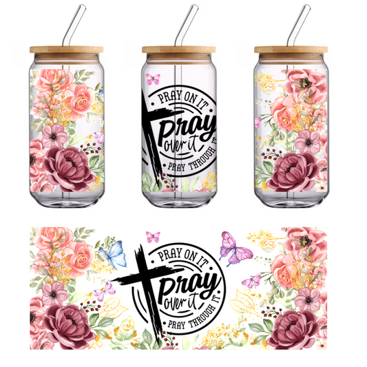 Beautiful floral wallpaper featuring roses and butterflies in a pastel color scheme.UV Transfers