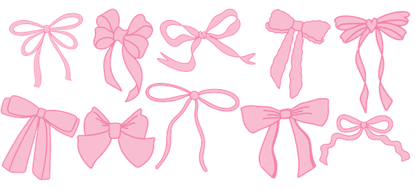 A variety of cute pink bows in different styles and sizes, perfect for adding a charming touch to your accessories.UV Transfersdtf regular iron