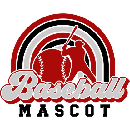 A vibrant baseball-themed graphic featuring a player with a bat, a ball, and bold lettering that spells "Baseball."DTF Transfers dtf transfers