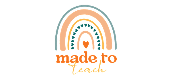 A colorful rainbow design featuring the phrase "made to teach" with a heart accent, perfect for educators.UV Transfersdtf regular iron