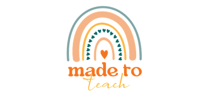 A colorful rainbow design featuring the phrase "made to teach" with a heart accent, perfect for educators.UV Transfersdtf regular iron