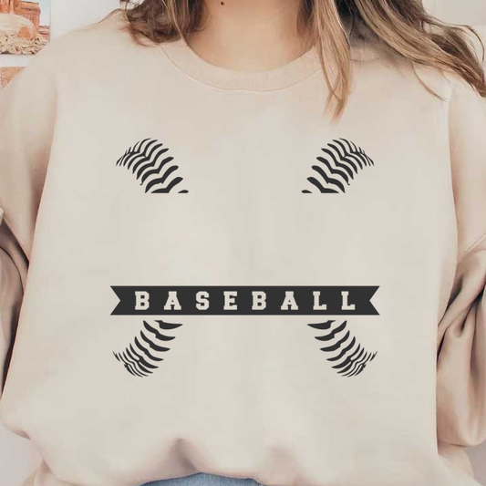 A dynamic baseball-themed graphic featuring crossed bats and a prominent "BASEBALL" banner, perfect for sports enthusiasts.DTF Transfers dtf prints