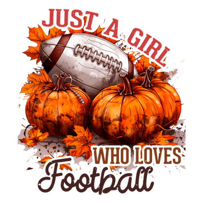 Celebrate football season with this vibrant design featuring a football, pumpkins, and autumn leaves, perfect for fall fans! heat press transfers