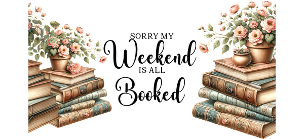 Art print of roses climbing on books and shelves.UV Transfers