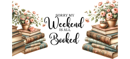 Art print of roses climbing on books and shelves.UV Transfers