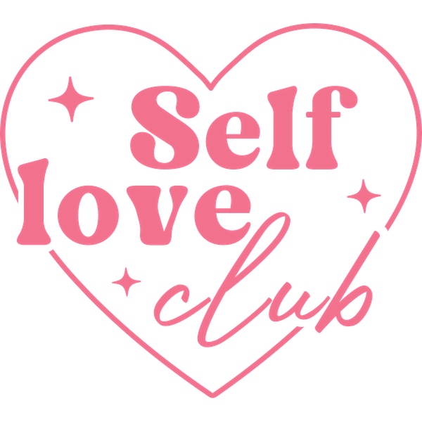 ¡Únete al vibrante "Club del amor propio" con este divertido diseño de corazón rosa, que celebra la positividad y la autoaceptación!