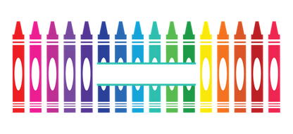 A vibrant array of crayon illustrations in various colors, perfect for igniting creativity in art and craft projects.UV Transfersdtf regular iron