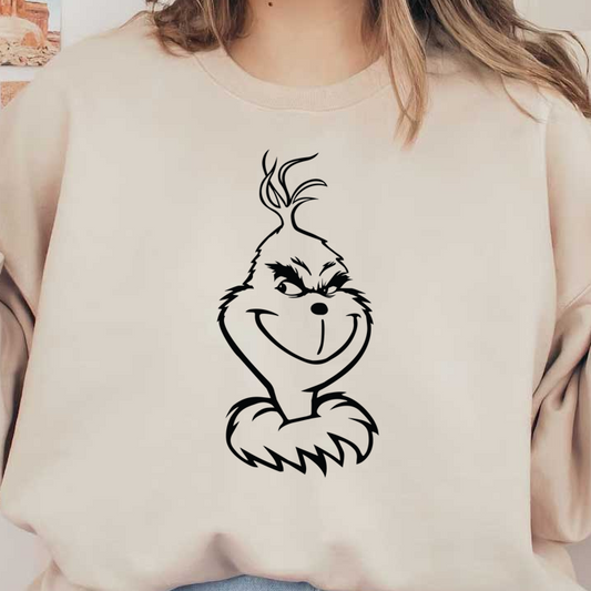 A playful and mischievous character illustration, featuring a whimsical grin and distinctive tufts of hair, perfect for festive themes.DTF Transfersdtf regular iron heat press transfers