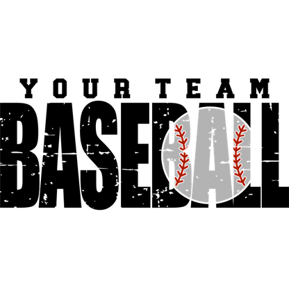 A playful design featuring a baseball-themed logo with a prominent "GA" in gray, surrounded by red stitching.DTF Transfers heat press transfers