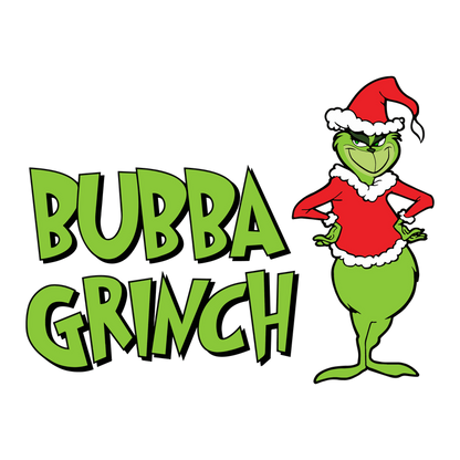 Celebrate the holidays with the Bubba Grinch, a playful twist on a classic character, dressed in festive red and white!DTF Transfersdtf regular irondtf regular iron