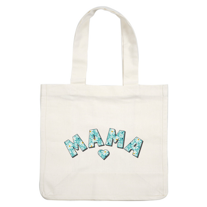 Colorful and charming floral letters spell out "MAMA," featuring daisies and a heart design, perfect for celebrating motherhood. dtf transfers