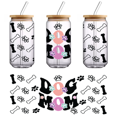 Green and black slogan top with floral details for dog lovers.UV Transfers