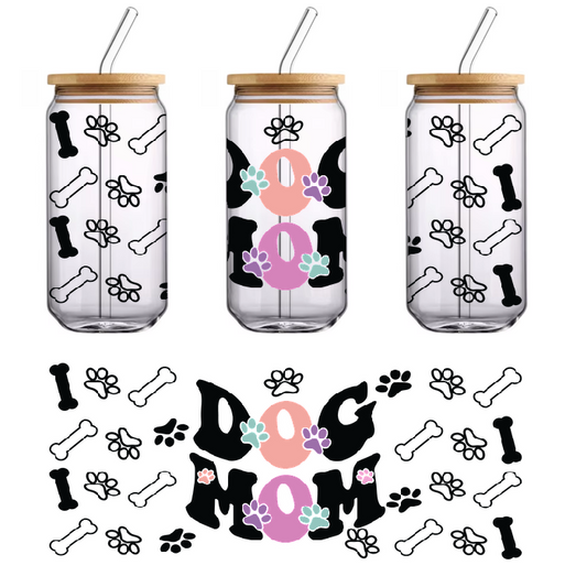 Green and black slogan top with floral details for dog lovers.UV Transfers