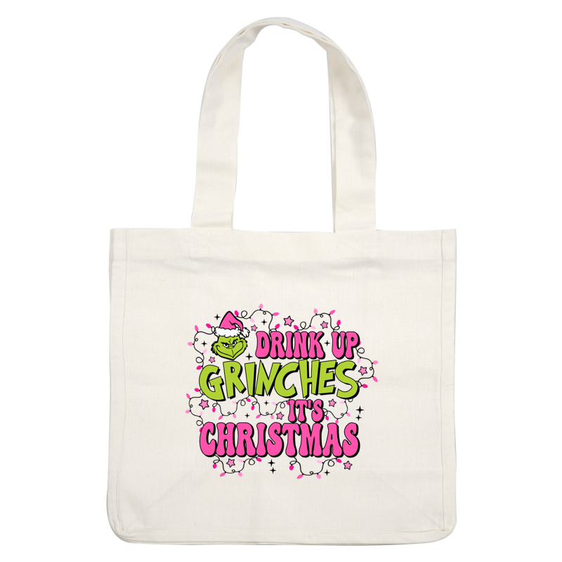 Celebrate Christmas with a playful twist in this colorful design featuring a Grinch and fun festive text!DTF Transfers dtf prints