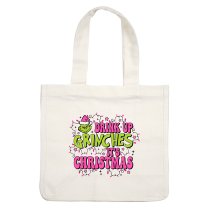 Celebrate Christmas with a playful twist in this colorful design featuring a Grinch and fun festive text!DTF Transfers dtf prints