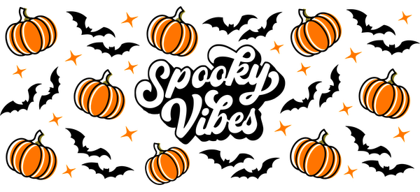 A festive pattern featuring vibrant orange pumpkins and yellow stars, perfect for autumn celebrations and Halloween decor.UV Transfers dtf transfers