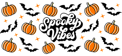 A festive pattern featuring vibrant orange pumpkins and yellow stars, perfect for autumn celebrations and Halloween decor.UV Transfers dtf transfers